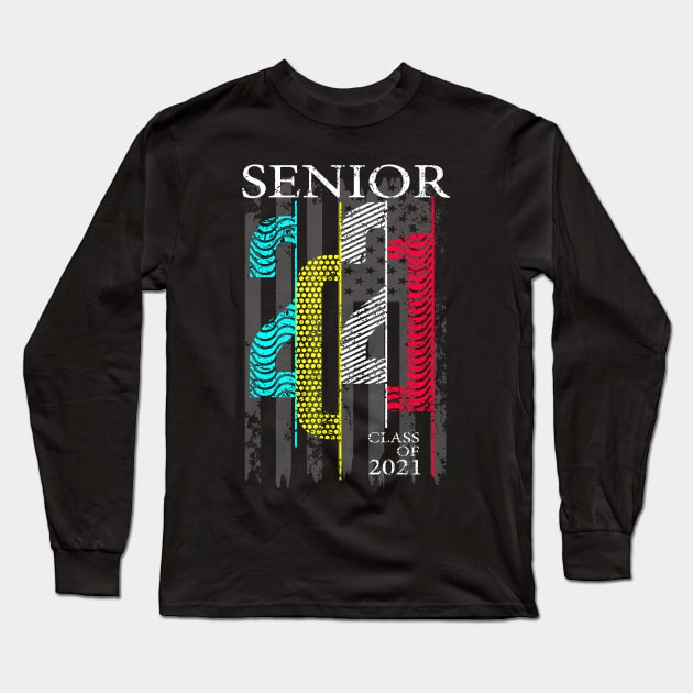 Senior 2021 Graduation Class of 21 Long Sleeve T-Shirt by printjobz